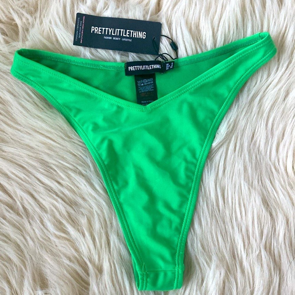 PrettyLittleThing Bikini Bottom Green US 4/ EU 36 Vacation Cruise Hawaii Beech